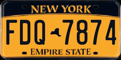 NY license plate FDQ7874
