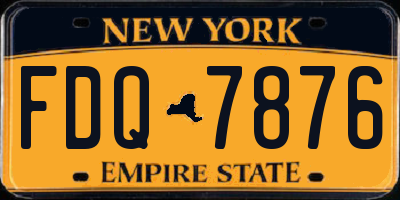 NY license plate FDQ7876