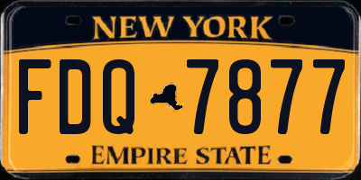 NY license plate FDQ7877