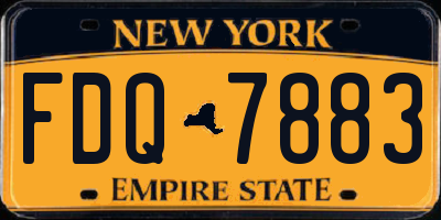 NY license plate FDQ7883