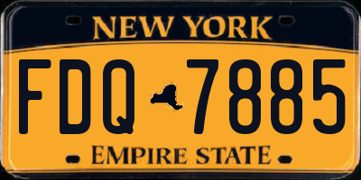 NY license plate FDQ7885