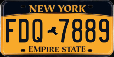 NY license plate FDQ7889
