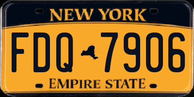 NY license plate FDQ7906