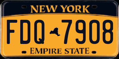 NY license plate FDQ7908