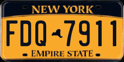 NY license plate FDQ7911