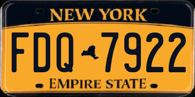 NY license plate FDQ7922
