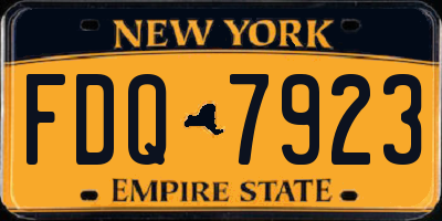 NY license plate FDQ7923