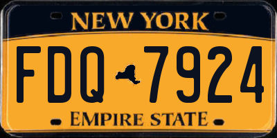 NY license plate FDQ7924