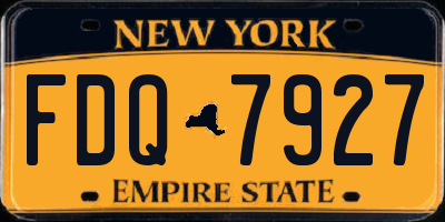 NY license plate FDQ7927