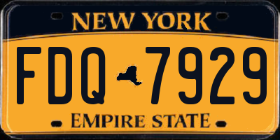 NY license plate FDQ7929