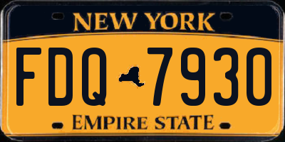 NY license plate FDQ7930
