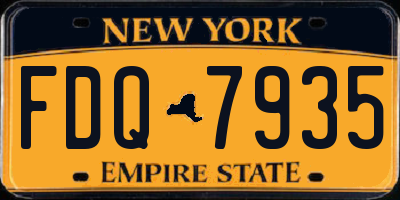 NY license plate FDQ7935