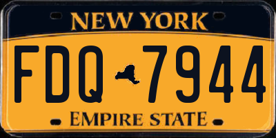 NY license plate FDQ7944