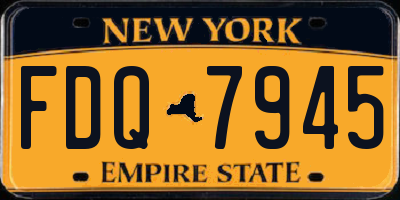 NY license plate FDQ7945