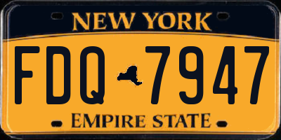 NY license plate FDQ7947