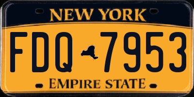 NY license plate FDQ7953