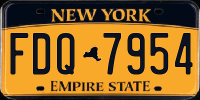 NY license plate FDQ7954