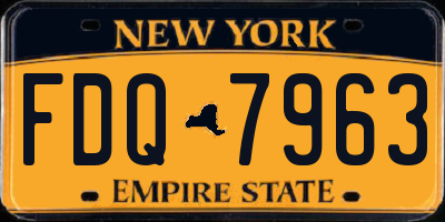 NY license plate FDQ7963