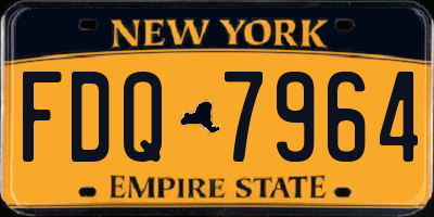 NY license plate FDQ7964