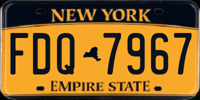 NY license plate FDQ7967