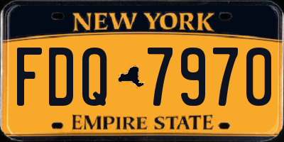 NY license plate FDQ7970