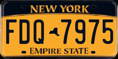 NY license plate FDQ7975