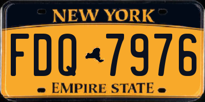 NY license plate FDQ7976