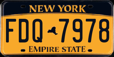 NY license plate FDQ7978