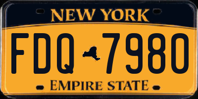 NY license plate FDQ7980