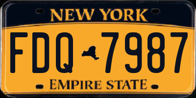 NY license plate FDQ7987