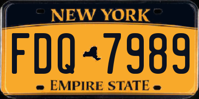 NY license plate FDQ7989