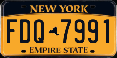 NY license plate FDQ7991