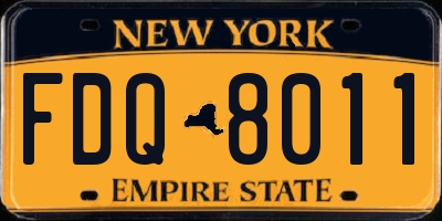 NY license plate FDQ8011