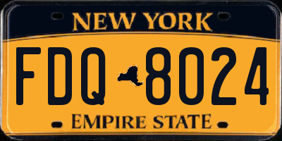 NY license plate FDQ8024