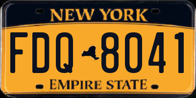 NY license plate FDQ8041