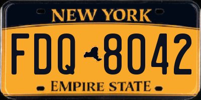 NY license plate FDQ8042