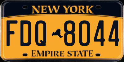 NY license plate FDQ8044