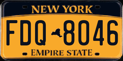 NY license plate FDQ8046