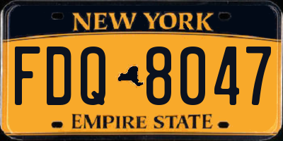 NY license plate FDQ8047