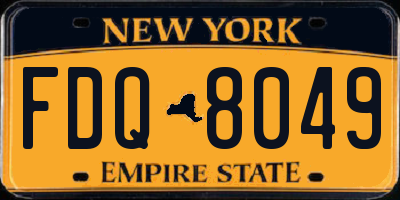 NY license plate FDQ8049