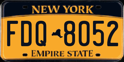 NY license plate FDQ8052