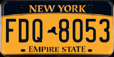 NY license plate FDQ8053