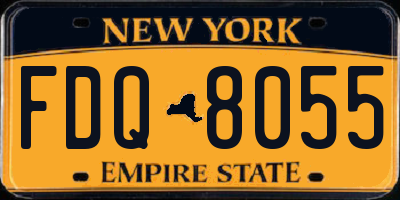 NY license plate FDQ8055