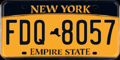 NY license plate FDQ8057