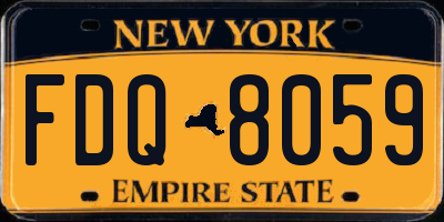 NY license plate FDQ8059