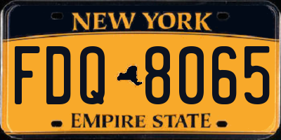 NY license plate FDQ8065