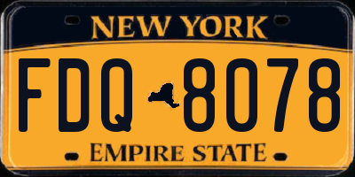 NY license plate FDQ8078