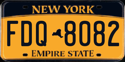 NY license plate FDQ8082