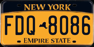 NY license plate FDQ8086