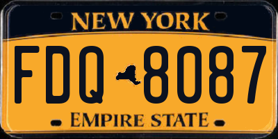NY license plate FDQ8087